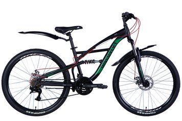 Велосипед горный двухподвес ST 26" Discovery Tron AM DD рама 15" 2024 черно-зеленый (OPS-DIS-26-614)