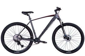 Велосипед гірський AL 29" Leon TN 70 AM HDD рама 21" 2024 графітовий з чорним та червоним (OPS-LN-29-184)